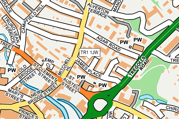 TR1 1JW map - OS OpenMap – Local (Ordnance Survey) TR1 1JW map - OS OpenMap – Local (Ordnance Survey)