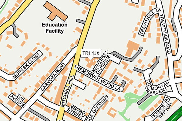 TR1 1JX map - OS OpenMap – Local (Ordnance Survey) TR1 1JX map - OS OpenMap – Local (Ordnance Survey)