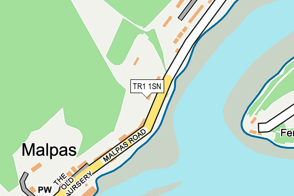 TR1 1SN map - OS OpenMap – Local (Ordnance Survey) TR1 1SN map - OS OpenMap – Local (Ordnance Survey)