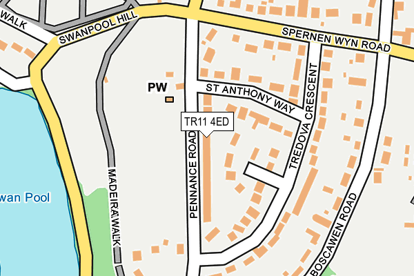 TR11 4ED map - OS OpenMap – Local (Ordnance Survey)