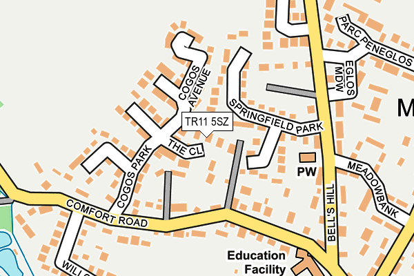 TR11 5SZ map - OS OpenMap – Local (Ordnance Survey) TR11 5SZ map - OS OpenMap – Local (Ordnance Survey)