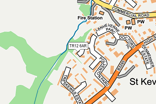 TR12 6AR map - OS OpenMap – Local (Ordnance Survey) TR12 6AR map - OS OpenMap – Local (Ordnance Survey)