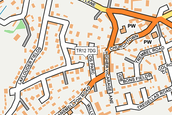 TR12 7DG map - OS OpenMap – Local (Ordnance Survey) TR12 7DG map - OS OpenMap – Local (Ordnance Survey)