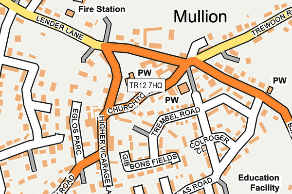 TR12 7HQ map - OS OpenMap – Local (Ordnance Survey)