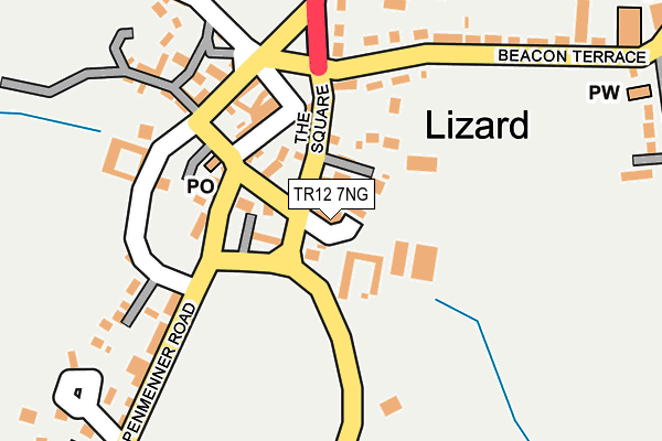 TR12 7NG map - OS OpenMap – Local (Ordnance Survey) TR12 7NG map - OS OpenMap – Local (Ordnance Survey)