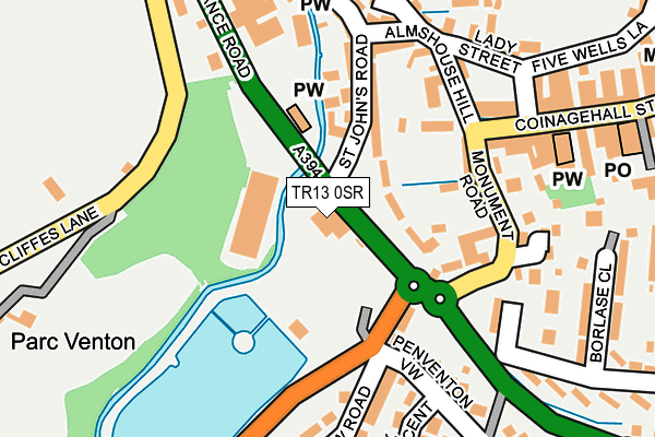 TR13 0SR map - OS OpenMap – Local (Ordnance Survey) TR13 0SR map - OS OpenMap – Local (Ordnance Survey)