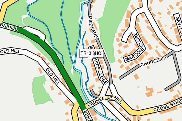 TR13 8HQ map - OS OpenMap – Local (Ordnance Survey) TR13 8HQ map - OS OpenMap – Local (Ordnance Survey)