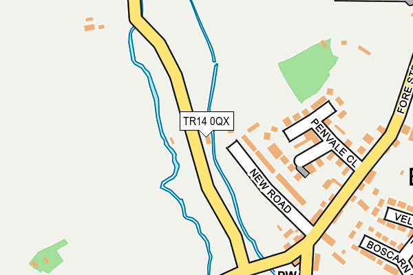 TR14 0QX map - OS OpenMap – Local (Ordnance Survey) TR14 0QX map - OS OpenMap – Local (Ordnance Survey)
