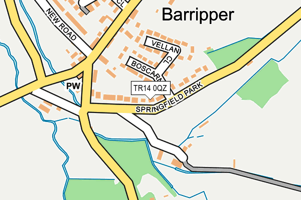 TR14 0QZ map - OS OpenMap – Local (Ordnance Survey) TR14 0QZ map - OS OpenMap – Local (Ordnance Survey)