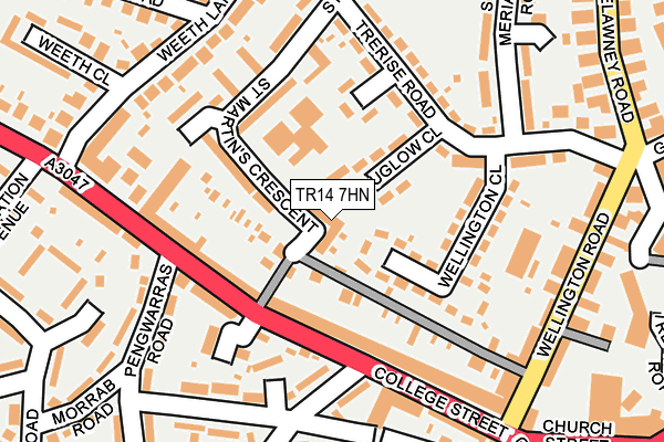 TR14 7HN map - OS OpenMap – Local (Ordnance Survey) TR14 7HN map - OS OpenMap – Local (Ordnance Survey)
