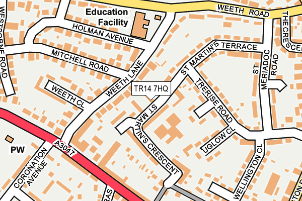 TR14 7HQ map - OS OpenMap – Local (Ordnance Survey) TR14 7HQ map - OS OpenMap – Local (Ordnance Survey)