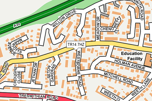 TR14 7HZ map - OS OpenMap – Local (Ordnance Survey) TR14 7HZ map - OS OpenMap – Local (Ordnance Survey)
