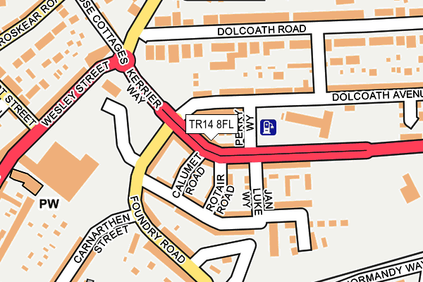 TR14 8FL map - OS OpenMap – Local (Ordnance Survey) TR14 8FL map - OS OpenMap – Local (Ordnance Survey)