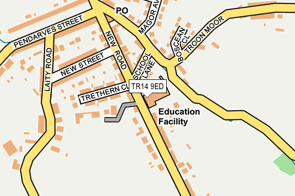TR14 9ED map - OS OpenMap – Local (Ordnance Survey) TR14 9ED map - OS OpenMap – Local (Ordnance Survey)