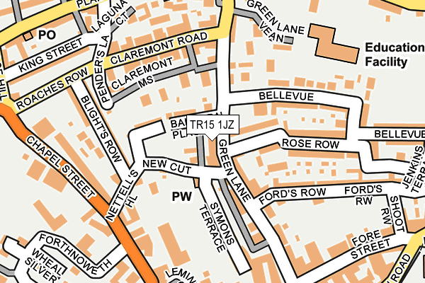 TR15 1JZ map - OS OpenMap – Local (Ordnance Survey) TR15 1JZ map - OS OpenMap – Local (Ordnance Survey)