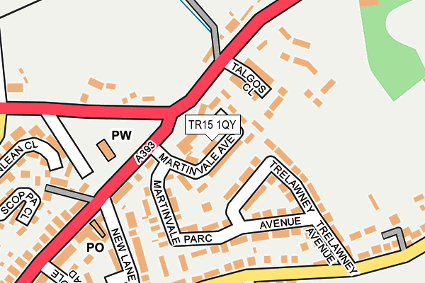 TR15 1QY map - OS OpenMap – Local (Ordnance Survey) TR15 1QY map - OS OpenMap – Local (Ordnance Survey)