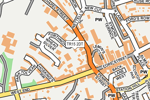 TR15 2DT map - OS OpenMap – Local (Ordnance Survey) TR15 2DT map - OS OpenMap – Local (Ordnance Survey)