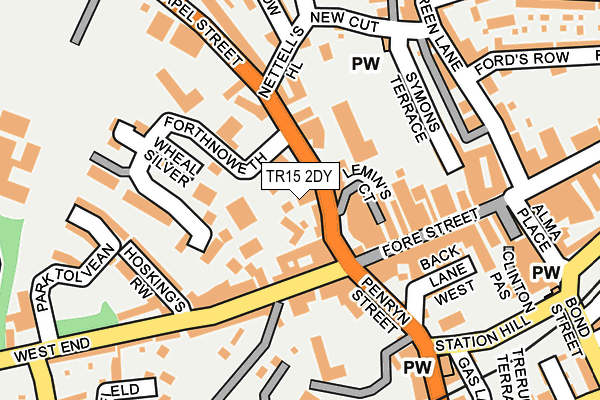 TR15 2DY map - OS OpenMap – Local (Ordnance Survey)