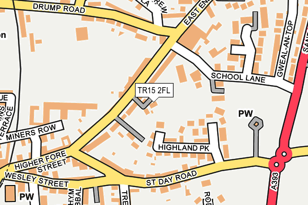 TR15 2FL map - OS OpenMap – Local (Ordnance Survey) TR15 2FL map - OS OpenMap – Local (Ordnance Survey)