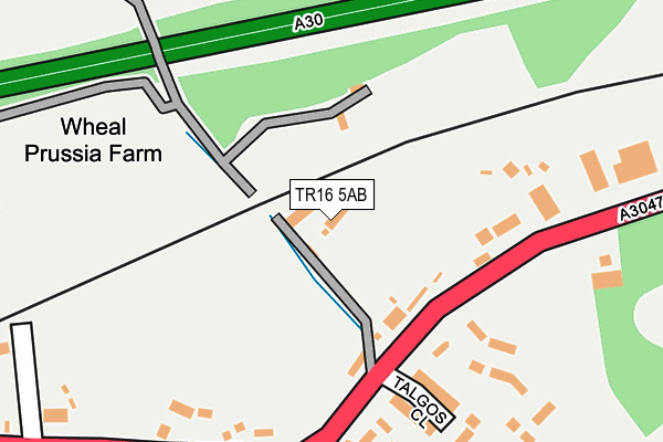 TR16 5AB map - OS OpenMap – Local (Ordnance Survey) TR16 5AB map - OS OpenMap – Local (Ordnance Survey)