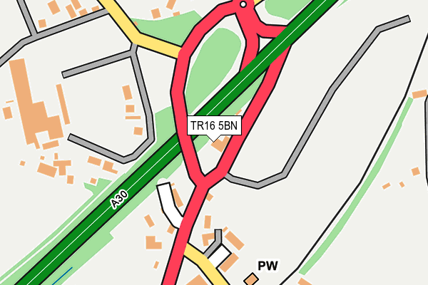 TR16 5BN map - OS OpenMap – Local (Ordnance Survey) TR16 5BN map - OS OpenMap – Local (Ordnance Survey)