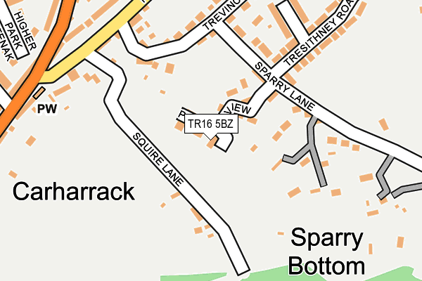 TR16 5BZ map - OS OpenMap – Local (Ordnance Survey) TR16 5BZ map - OS OpenMap – Local (Ordnance Survey)