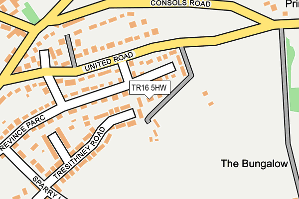 TR16 5HW map - OS OpenMap – Local (Ordnance Survey) TR16 5HW map - OS OpenMap – Local (Ordnance Survey)