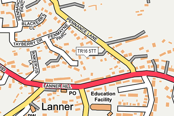 TR16 5TT map - OS OpenMap – Local (Ordnance Survey) TR16 5TT map - OS OpenMap – Local (Ordnance Survey)