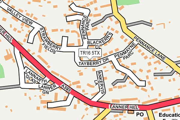 TR16 5TX map - OS OpenMap – Local (Ordnance Survey) TR16 5TX map - OS OpenMap – Local (Ordnance Survey)