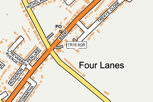 TR16 6QR map - OS OpenMap – Local (Ordnance Survey) TR16 6QR map - OS OpenMap – Local (Ordnance Survey)