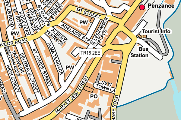 TR18 2EE map - OS OpenMap – Local (Ordnance Survey) TR18 2EE map - OS OpenMap – Local (Ordnance Survey)