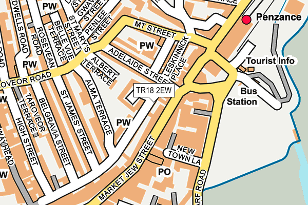 TR18 2EW map - OS OpenMap – Local (Ordnance Survey) TR18 2EW map - OS OpenMap – Local (Ordnance Survey)