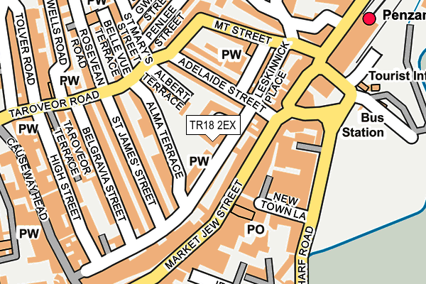 TR18 2EX map - OS OpenMap – Local (Ordnance Survey) TR18 2EX map - OS OpenMap – Local (Ordnance Survey)