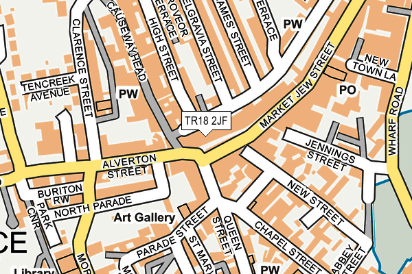 TR18 2JF map - OS OpenMap – Local (Ordnance Survey) TR18 2JF map - OS OpenMap – Local (Ordnance Survey)