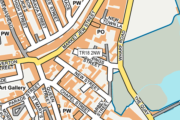 TR18 2NW map - OS OpenMap – Local (Ordnance Survey) TR18 2NW map - OS OpenMap – Local (Ordnance Survey)