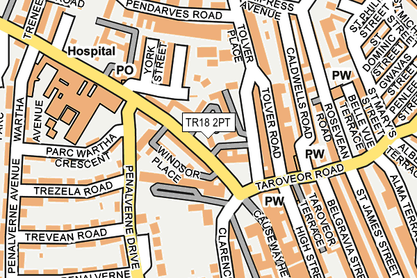 TR18 2PT map - OS OpenMap – Local (Ordnance Survey) TR18 2PT map - OS OpenMap – Local (Ordnance Survey)