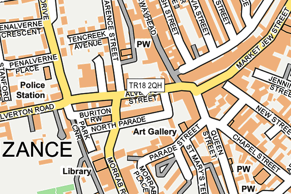 TR18 2QH map - OS OpenMap – Local (Ordnance Survey) TR18 2QH map - OS OpenMap – Local (Ordnance Survey)