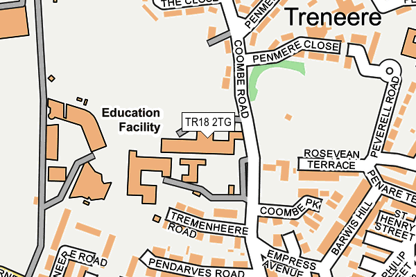 TR18 2TG map - OS OpenMap – Local (Ordnance Survey) TR18 2TG map - OS OpenMap – Local (Ordnance Survey)