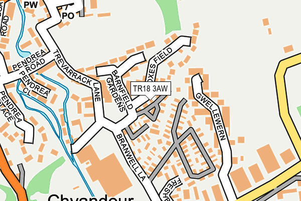 TR18 3AW map - OS OpenMap – Local (Ordnance Survey) TR18 3AW map - OS OpenMap – Local (Ordnance Survey)