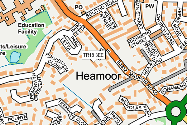 TR18 3EE map - OS OpenMap – Local (Ordnance Survey) TR18 3EE map - OS OpenMap – Local (Ordnance Survey)