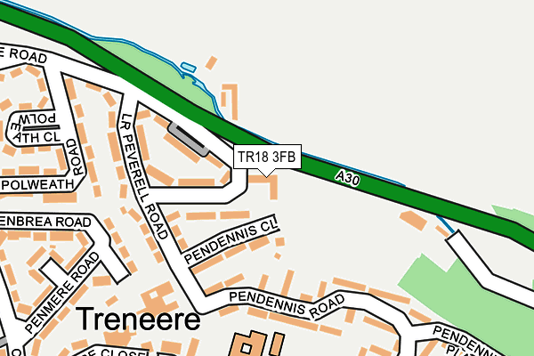 TR18 3FB map - OS OpenMap – Local (Ordnance Survey) TR18 3FB map - OS OpenMap – Local (Ordnance Survey)