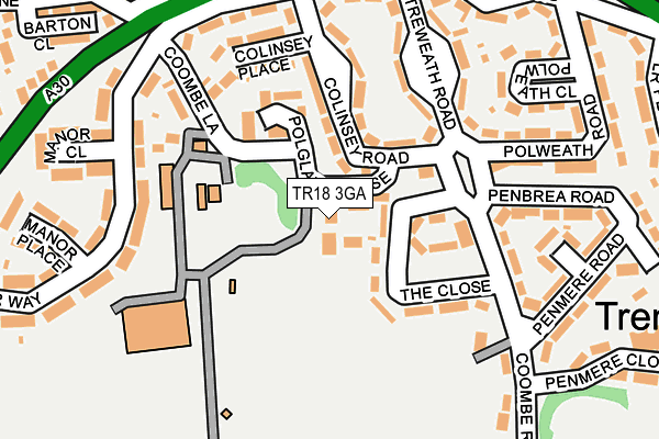 TR18 3GA map - OS OpenMap – Local (Ordnance Survey) TR18 3GA map - OS OpenMap – Local (Ordnance Survey)