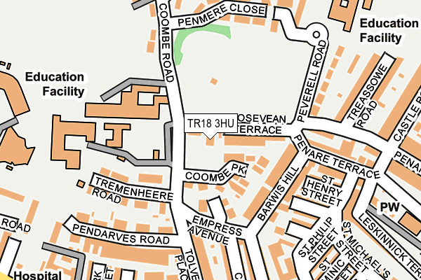 TR18 3HU map - OS OpenMap – Local (Ordnance Survey) TR18 3HU map - OS OpenMap – Local (Ordnance Survey)