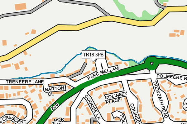 TR18 3PB map - OS OpenMap – Local (Ordnance Survey) TR18 3PB map - OS OpenMap – Local (Ordnance Survey)