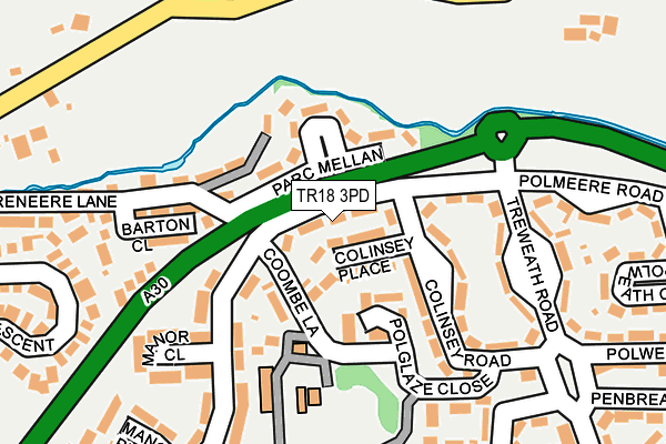TR18 3PD map - OS OpenMap – Local (Ordnance Survey) TR18 3PD map - OS OpenMap – Local (Ordnance Survey)