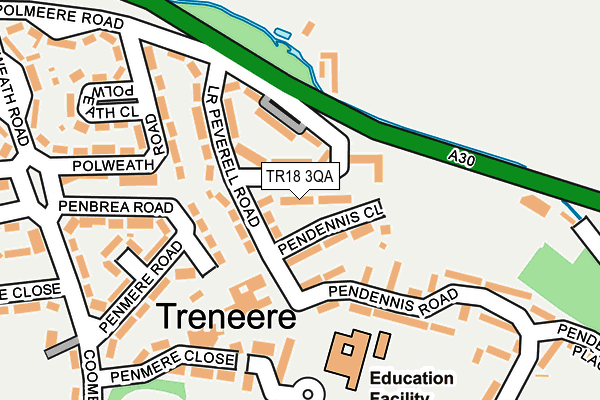 TR18 3QA map - OS OpenMap – Local (Ordnance Survey) TR18 3QA map - OS OpenMap – Local (Ordnance Survey)