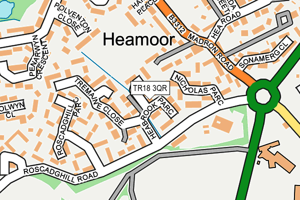 TR18 3QR map - OS OpenMap – Local (Ordnance Survey) TR18 3QR map - OS OpenMap – Local (Ordnance Survey)