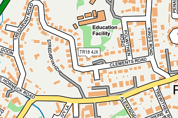 TR18 4JX map - OS OpenMap – Local (Ordnance Survey) TR18 4JX map - OS OpenMap – Local (Ordnance Survey)