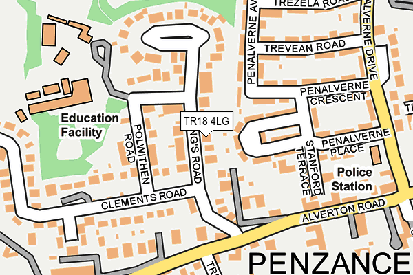 TR18 4LG map - OS OpenMap – Local (Ordnance Survey) TR18 4LG map - OS OpenMap – Local (Ordnance Survey)