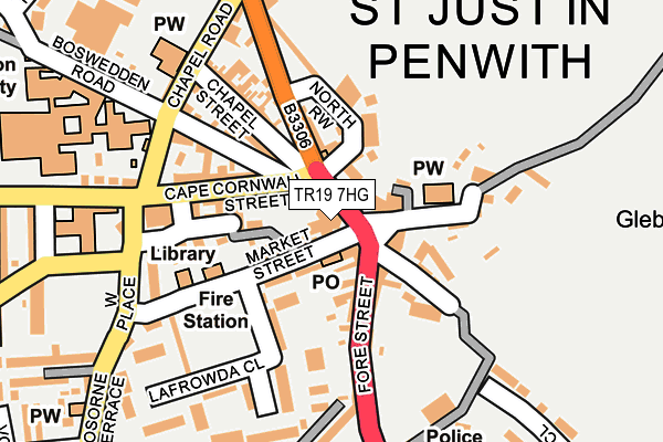 TR19 7HG map - OS OpenMap – Local (Ordnance Survey) TR19 7HG map - OS OpenMap – Local (Ordnance Survey)